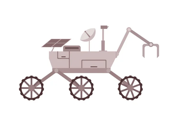 Mars Rover Platt Stil Design Vektor Illustration Isolerad Vit Bakgrund — Stock vektor