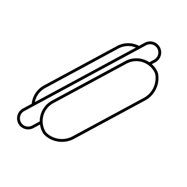 Décrivez Hot Dog Isolé Sur Fond Blanc Coloriage Illustration Vectorielle — Image vectorielle