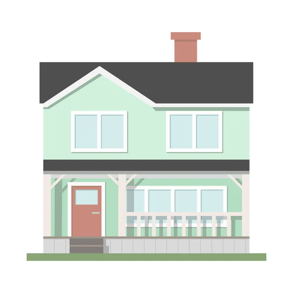 Illustration Vectorielle Maison Élégante Isolé Sur Fond Blanc Dans Style — Image vectorielle
