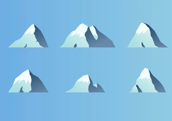Abgelegene Berge Unterschiedlicher Form Vektorillustration — Stockvektor