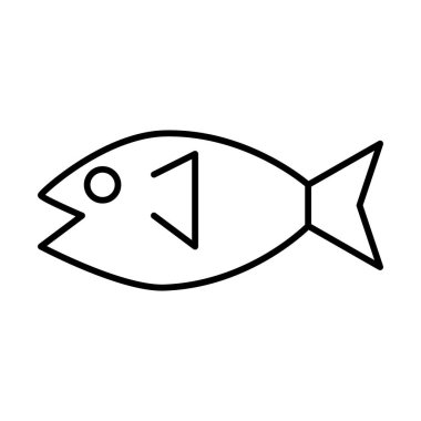 Beyaz arka planda izole edilmiş ana hatlı balık. Boyama sayfası. Vektör illüstrasyonu