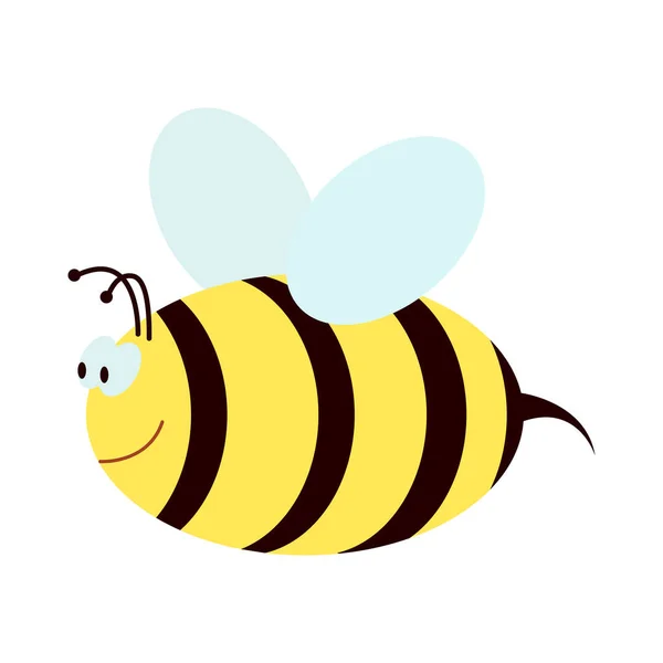 Cartoon Bee Vector Illustration Isolated White Background — Stock Vector
