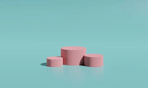 Reklam için 3D podyum. Boş ürün aşaması. Ürün sunumu için yuvarlak kaide veya platform.