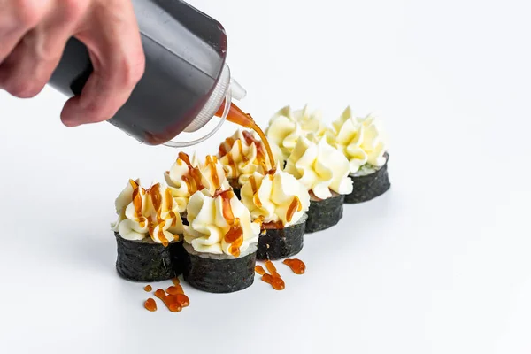 Top View Classic Japanese Food Sushi — Stock Photo, Image