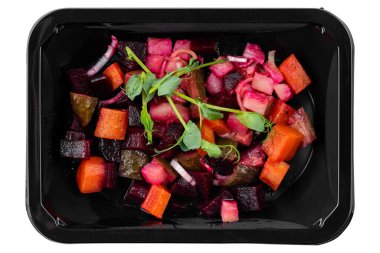 Beyaz arkaplandaki kutuda uygun beslenme