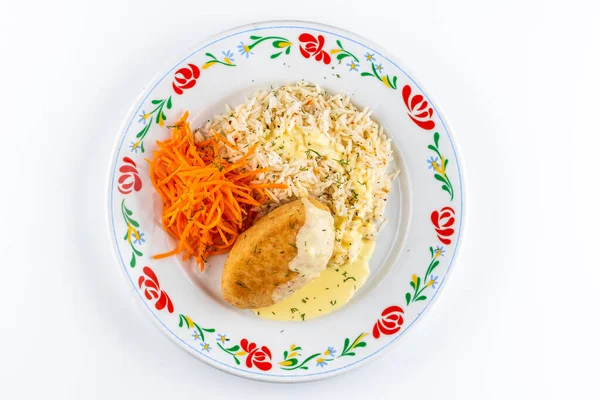 Вкусное Блюдо Тарелке Крупным Планом — стоковое фото