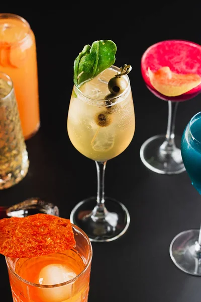 Sommerliche Alkoholische Cocktails Bar Karte Bar — Stockfoto