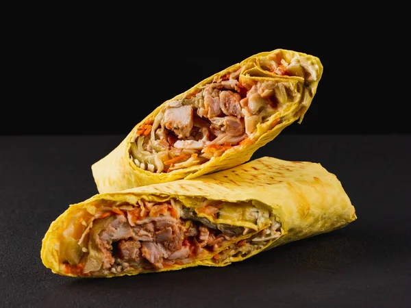 Turkse Shawarma Met Kip Groenten — Stockfoto