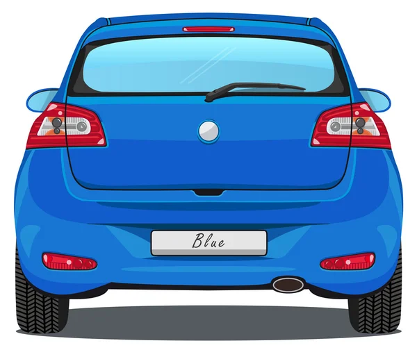 Car - Back view - Blue — Stock Vector