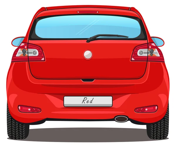 Car - Back view - Red — Stock Vector