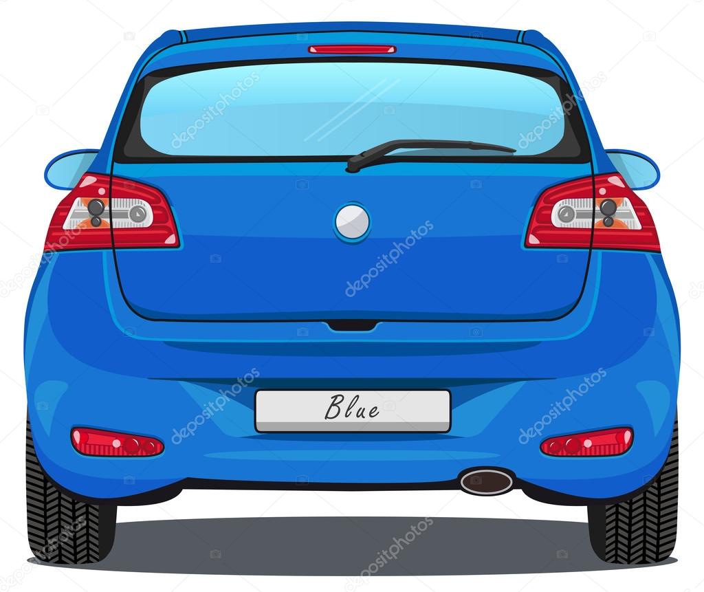 Car - Back view - Blue