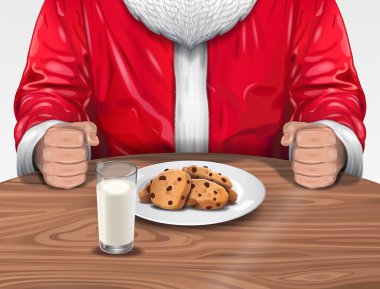 kurabiye ve süt ile Noel Baba