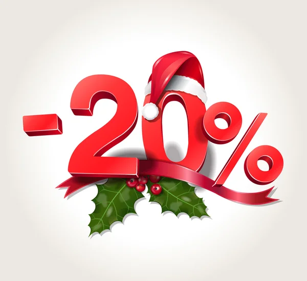Venta de Navidad -20% — Vector de stock