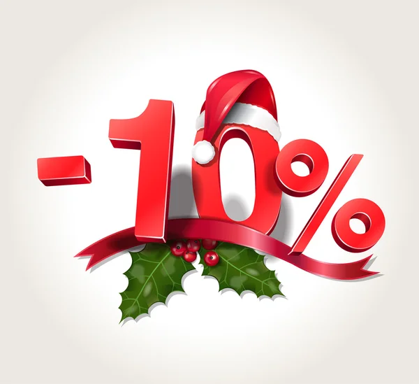Venta de Navidad -10% — Vector de stock