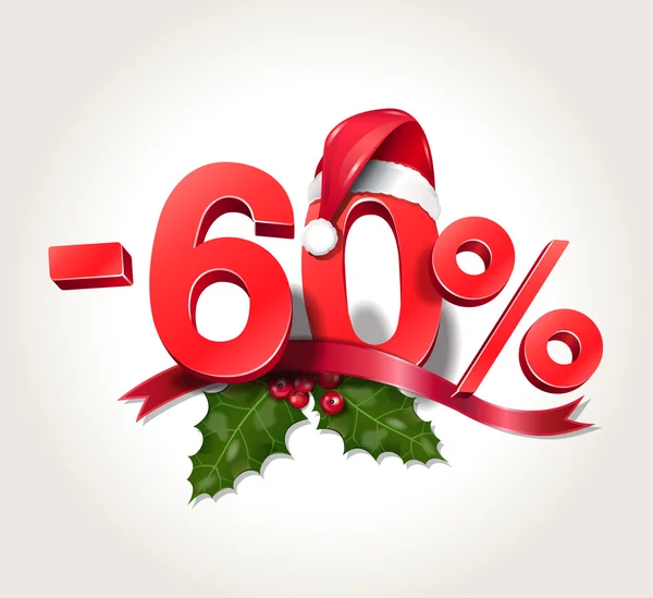Christmas Sale -60% — 图库矢量图片#