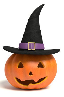 Jack-o-lantern bir cadı şapka