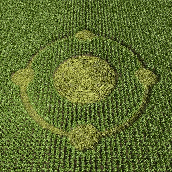 绿色的麦田圈 — 图库照片