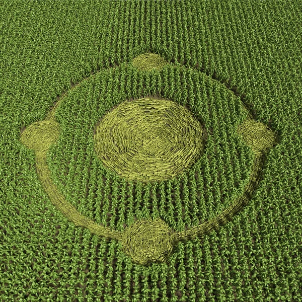 Grüner Kornkreis — Stockfoto