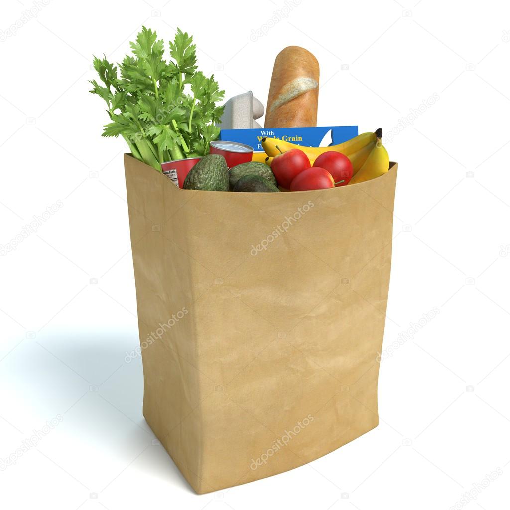 Full bag of groceries