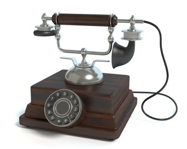 vintage bir telefon 3D çizimi