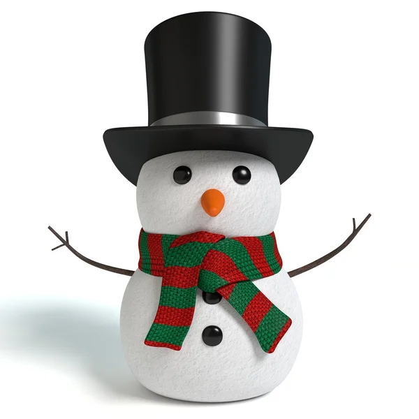 3D ilustracja Snowman — Zdjęcie stockowe