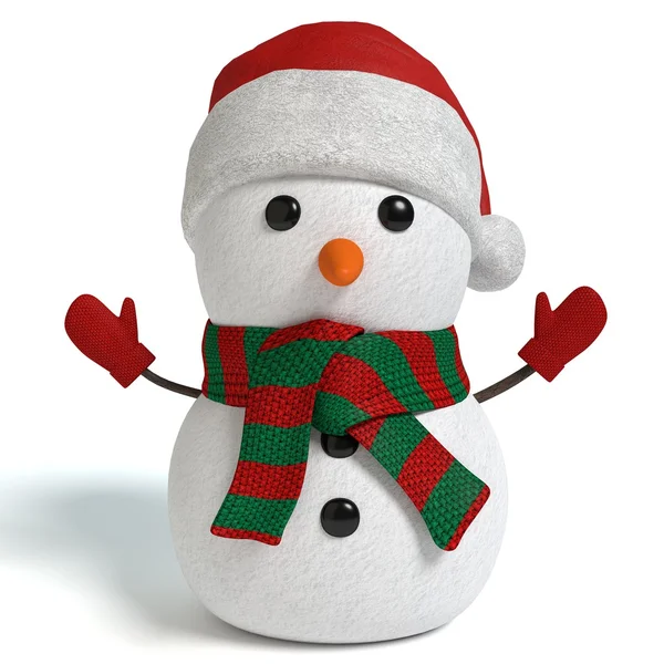 3D ilustracja Snowman — Zdjęcie stockowe