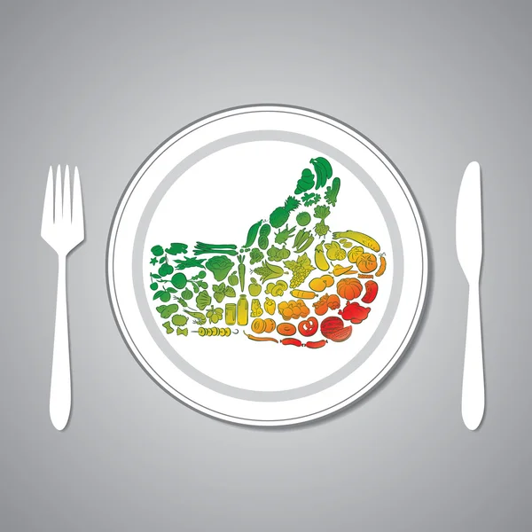 Assiette alimentaire — Image vectorielle