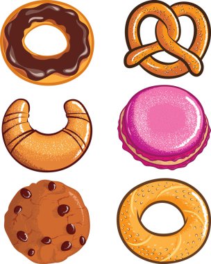 Pastry assortments clipart