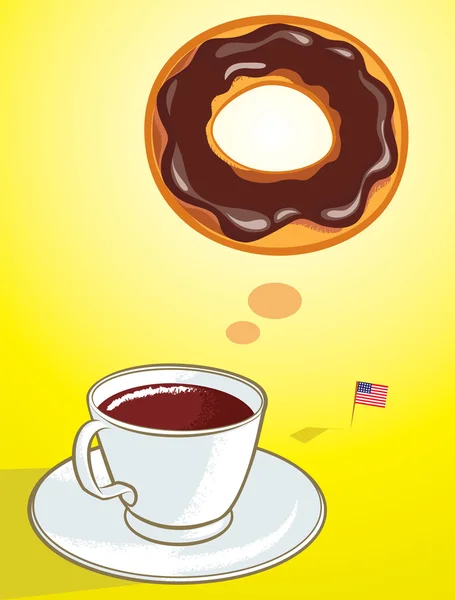 Donut de café —  Vetores de Stock