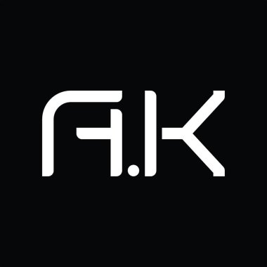 AK Logo monogram abstract on blackground design template