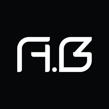 AB Logo monogram abstract on blackground design template