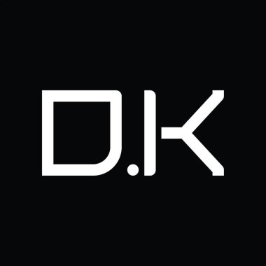DK Logo monogram abstract on blackground design template
