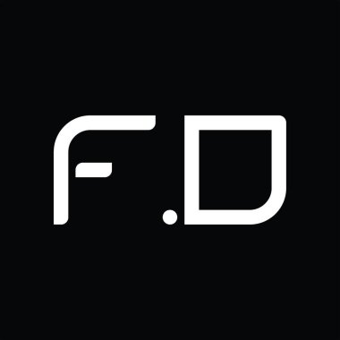 FD Logo monogram abstract on blackground design template