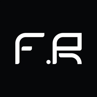 FR Logo monogram abstract on blackground design template