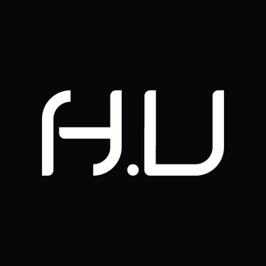 HU Logo monogram abstract on blackground design template