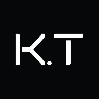 KT Logo monogram abstract on blackground design template