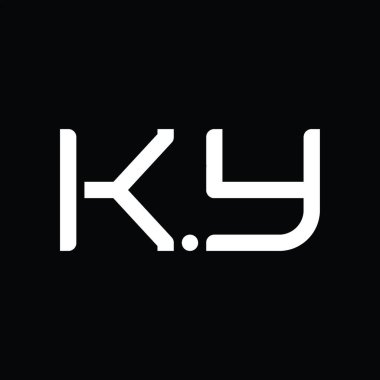 KY Logo monogram abstract on blackground design template