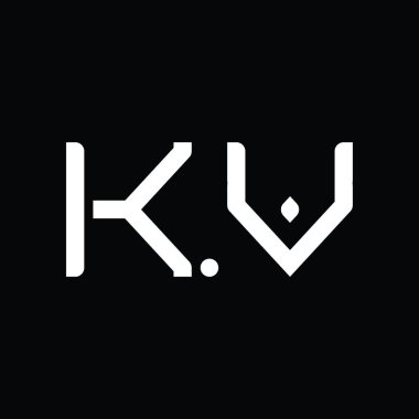 KV Logo monogram abstract on blackground design template