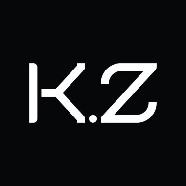 KZ Logo monogram abstract on blackground design template
