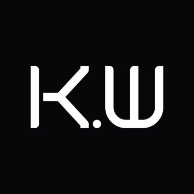 KW Logo monogram abstract on blackground design template