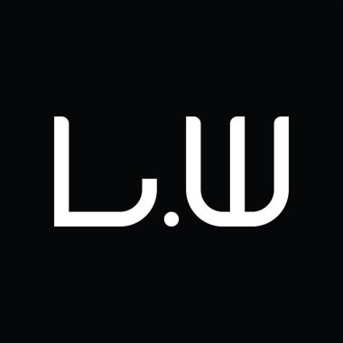 LW Logo monogram abstract on blackground design template