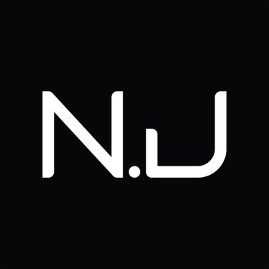 NJ Logo monogram abstract on blackground design template