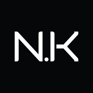 NK Logo monogram abstract on blackground design template