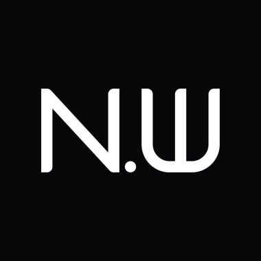 NW Logo monogram abstract on blackground design template