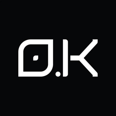 OK Logo monogram abstract on blackground design template