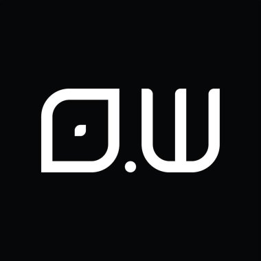 OW Logo monogram abstract on blackground design template