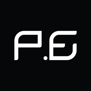 PE Logo monogram abstract on blackground design template
