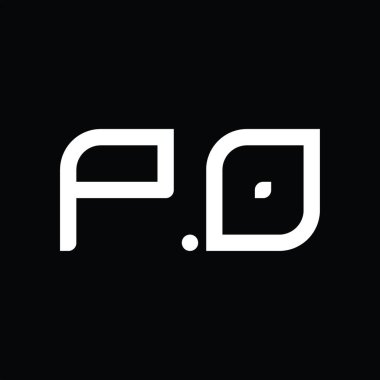 PO Logo monogram abstract on blackground design template