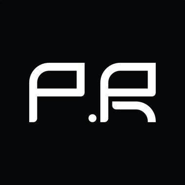 PR Logo monogram abstract on blackground design template