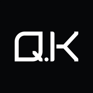 QK Logo monogram abstract on blackground design template